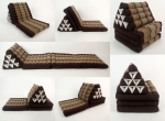 Foldout Triangle Thai Cushion, , Kapok, Green