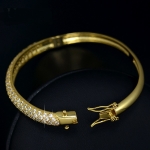 กำไลข้อมือทอง 14k gold plated ประดับเพชร CZ เปล่งประกายสุดหรู