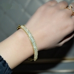 กำไลข้อมือทอง 14k gold plated ประดับเพชร CZ เปล่งประกายสุดหรู