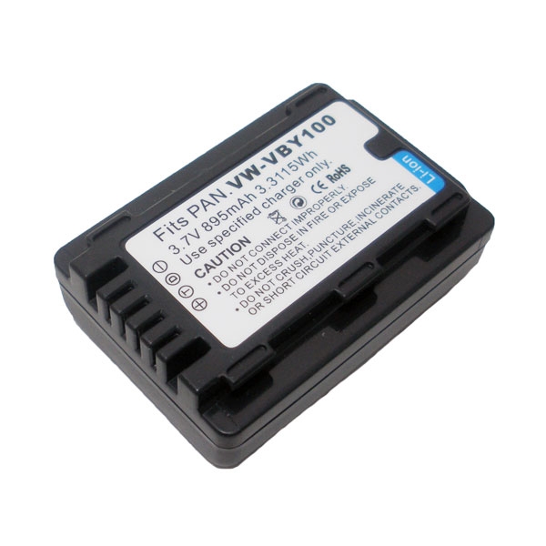 แบตเตอรี่ สำหรับกล้อง Panasonic รหัสแบตเตอรี่ VBY100 ความจุ 895mAh (Battery