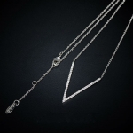 สร้อยคอทองคำขาว 18k gold plated พร้อมจี้ในตัวประดับเพชร CZ ดีไซน์สวยเก๋