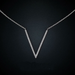สร้อยคอทองคำขาว 18k gold plated พร้อมจี้ในตัวประดับเพชร CZ ดีไซน์สวยเก๋