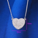 สร้อยคอทองคำขาว 18k white gold filled พร้อมจี้หัวใจในตัวประดับด้วยเพชร CZ ดีไซน์เก๋ น่ารักมากค่ะ