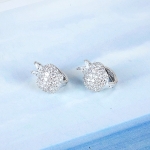 ต่างหูทองคำขาว 18k white gold filled ประดับเพชร CZ เกรดพรีเมี่ยมดีไซน์แอปเปิ้ล น่ารักมากๆ ค่ะ