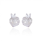 ต่างหูทองคำขาว 18k white gold filled ประดับเพชร CZ เกรดพรีเมี่ยมดีไซน์แอปเปิ้ล น่ารักมากๆ ค่ะ