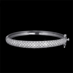 กำไลข้อมือทองคำขาว 18k white gold plated ประดับเพชร CZ เปล่งประกายสุดหรู