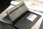 Fashion Mens Leather Long Wallet Pockets ID Card Clutch Bifold Purse Excellent
