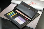 Fashion Mens Leather Long Wallet Pockets ID Card Clutch Bifold Purse Excellent