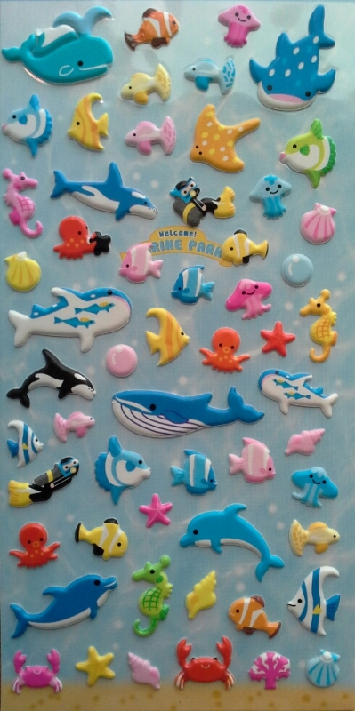 Under the sea puffy sticker 9.5x14.5 cm.