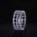 แหวนทองคำขาว 18k white gold plated ประดับเพชร CZ เกรดพรีเมี่ยมเปล่งประกาย ดีไซน์สวยหรู