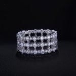 แหวนทองคำขาว 18k white gold plated ประดับเพชร CZ เกรดพรีเมี่ยมเปล่งประกาย ดีไซน์สวยหรู