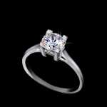 แหวนทองคำขาว 18k white gold plated ประดับเพชร CZ ขนาด 1.25 ct. เปล่งประกายสวยหรู