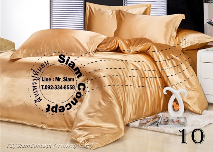ผ้าซาตินปูที่นอน 6 ฟุต (SB 610 สี Gold)