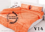 ผ้าแพรปูที่นอน 5 ฟุต Premium (V514 สี Orange-Red)