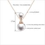 สร้อยคอทองคำสีชมพู 18k pink gold plated พร้อมจี้ห้อยคอประดับมุกดีไซน์สุดเก๋ สวยมากๆ ค่ะ