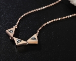 สร้อยคอทองพิ้งโกล์ว 18k Rose Gold Plated พร้อมจี้เพชร CZ ในตัว ดีไซน์สวยมากๆ ค่ะ