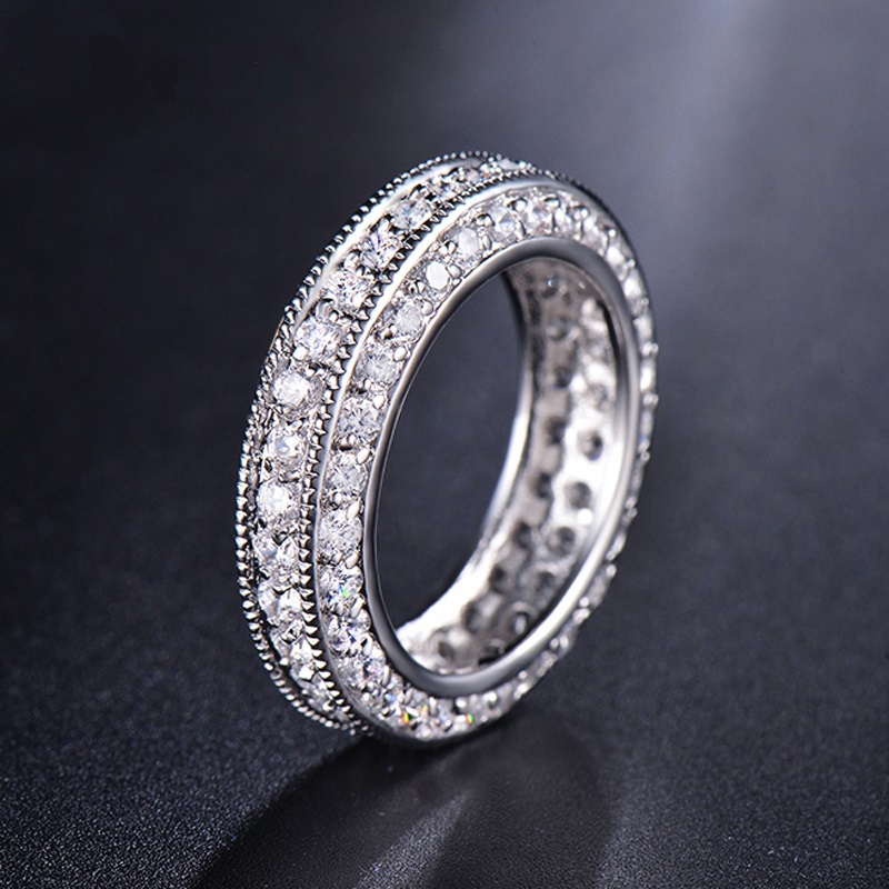 แหวนทองคำขาว 18k white gold plated ประดับเพชร CZ เกรดพรีเมี่ยม ดีไซน์สุดหรู แหวนทองคำขาว 18k white gold plated ประดับเพชร CZ เกรดพรีเมี่ยม ดีไซน์สุดหรู