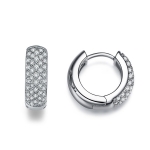 ค่างหูทองคำขาว 18k white gold plated ประดับเพชร CZ คุณภาพเยี่ยมเปล่งประกาย
