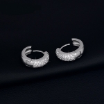 ค่างหูทองคำขาว 18k white gold plated ประดับเพชร CZ คุณภาพเยี่ยมเปล่งประกาย