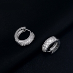 ค่างหูทองคำขาว 18k white gold plated ประดับเพชร CZ คุณภาพเยี่ยมเปล่งประกาย
