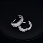 ค่างหูทองคำขาว 18k white gold plated ประดับเพชร CZ คุณภาพเยี่ยมเปล่งประกาย