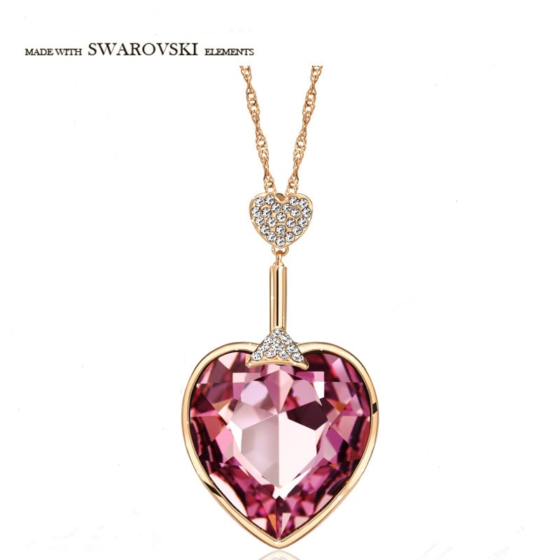 สร้อยคอทองคำ 14k rose gold plated พร้อมจี้ห้อยคอ Austrian Crystal แท้จาก Swarovs สร้อยคอทองคำ 14k rose gold plated พร้อมจี้ห้อยคอ Austrian Crystal แท้จาก Swarovs