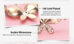 สร้อยข้อมือทอง 14k กำไลทอง 14k gold plated ประดับสวารอฟสกี้คริสตัลแท้สีแชมเปญ สวยมากๆ ค่ะ