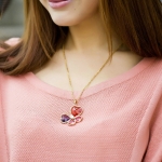 สร้อยคอทองคำ 14k gold plated ประดับจี้ห้อยคอออสเตรียนคริสตัลจากสวารอฟสกี้แท้ สวยมากค่ะ