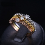เซ็ตแหวนทอง 3 กษัตริย์ 18k gold plated ประดับเพชร CZ เกรดพรีเมี่ยม ไซส์ 7