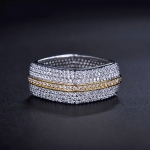 แหวนทอง 18k gold plated ประดับเพชร CZ เกรดพรีเมี่ยมรอบวง สวยหรูมากๆ ค่ะ