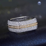 แหวนทอง 18k gold plated ประดับเพชร CZ เกรดพรีเมี่ยมรอบวง สวยหรูมากๆ ค่ะ