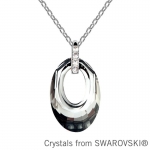 สร้อยคอทองคำขาว 18k white gold plated พร้อมจี้ห้อยคอคริสตัลจากสวารอฟสกี้