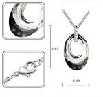 สร้อยคอทองคำขาว 18k white gold plated พร้อมจี้ห้อยคอคริสตัลจากสวารอฟสกี้