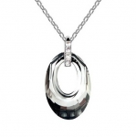 สร้อยคอทองคำขาว 18k white gold plated พร้อมจี้ห้อยคอคริสตัลจากสวารอฟสกี้