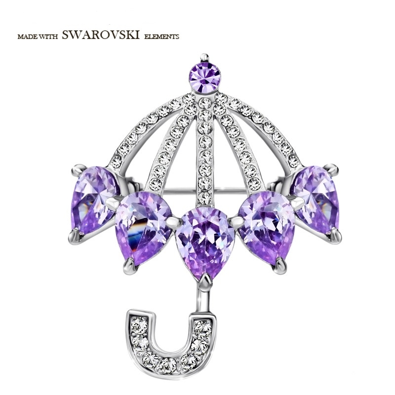 เข็มกลัดติดเสื้อ 18k platinum plated ประดับสวารอฟสกี้คริสตัลแท้ เข็มกลัดติดเสื้อ 18k platinum plated ประดับสวารอฟสกี้คริสตัลแท้