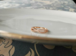 แหวนทอง pink gold 18k infinity design gold plated ประดับเพชร cz