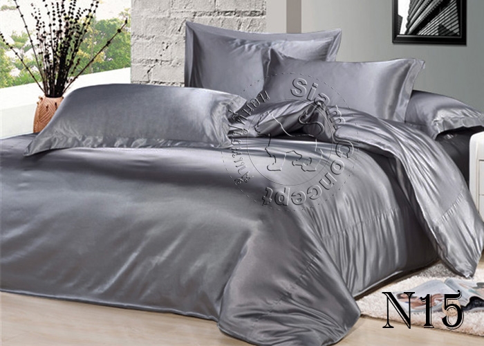ผ้าซาตินปูที่นอน 6 ฟุต (SB 615N สี Gray)