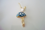 เข็มกลัดติดเสื้อรูปผู้หญิงเต้นบัลเล่ต์เคลือบ enamel ประดับเพชรดีไซน์หรู