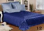 ผ้านวมซาติน 5 ฟุต Queen Size ( SN-512 สี Blue-Marine ทูโทน )