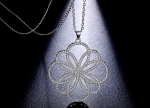 สร้อยคอ 18k Platinum Plated พร้อมจี้ห้อยคอประดับเพชร CZ สวยมากๆ ค่ะ