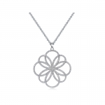 สร้อยคอ 18k Platinum Plated พร้อมจี้ห้อยคอประดับเพชร CZ สวยมากๆ ค่ะ