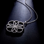 สร้อยคอ 18k Platinum Plated พร้อมจี้ห้อยคอประดับเพชร CZ สวยมากๆ ค่ะ