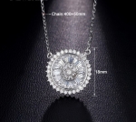 สร้อยคอทองคำขาว 18k white gold plated พร้อมจี้เพชร CZ สุดหรู