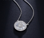 สร้อยคอทองคำขาว 18k white gold plated พร้อมจี้เพชร CZ สุดหรู