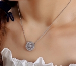 สร้อยคอทองคำขาว 18k white gold plated พร้อมจี้เพชร CZ สุดหรู