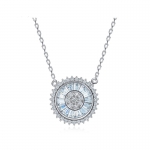 สร้อยคอทองคำขาว 18k white gold plated พร้อมจี้เพชร CZ สุดหรู