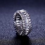 แหวนเงิน 925 หุ้ม 18k Platinum Gold ประดับเพชร CZ เกรดพรีเมี่ยม