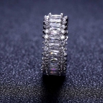 แหวนเงิน 925 หุ้ม 18k Platinum Gold ประดับเพชร CZ เกรดพรีเมี่ยม