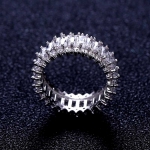 แหวนเงิน 925 หุ้ม 18k Platinum Gold ประดับเพชร CZ เกรดพรีเมี่ยม