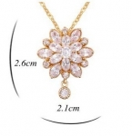สร้อยคอทองคำ 18k Gold Plated ประดับด้วยจี้ห้อยคอเพชร CZ ดีไซน์สวยหรู